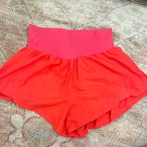 Free People Hot Pink High Waist Flowy Shorts